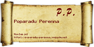 Poparadu Perenna névjegykártya